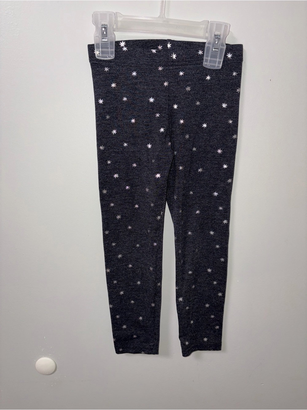 Old Navy Gray & Silver Star Print Ankle Legging Girls XS 4/5